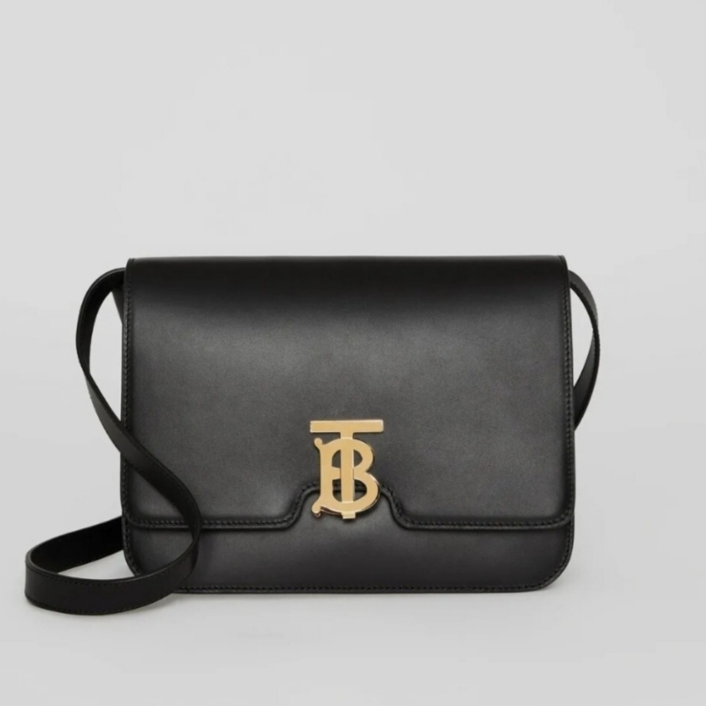 Burberry TB Bag, Medium Leather TB Black Bag, New with tag.